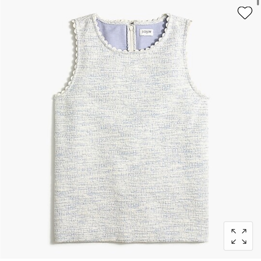 JCrew scallop sleeveless shirt.